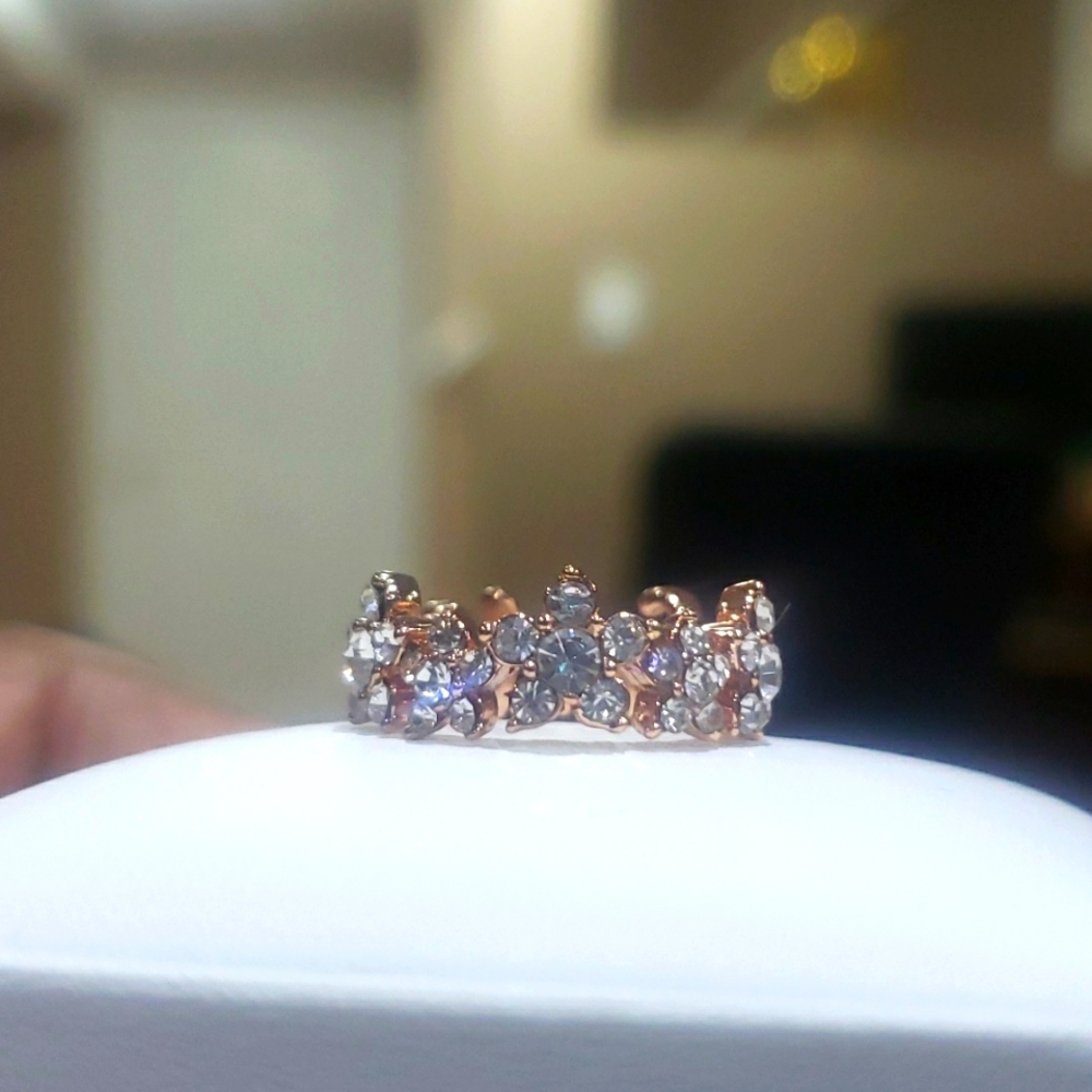 2 in 1 Letters Star White Zircon Size 5.5